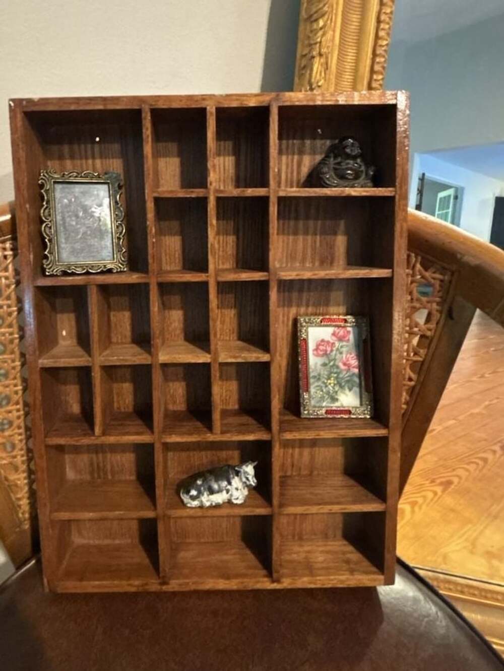 Vintage Wood Shadow Box Curio Shelf Display Cubby